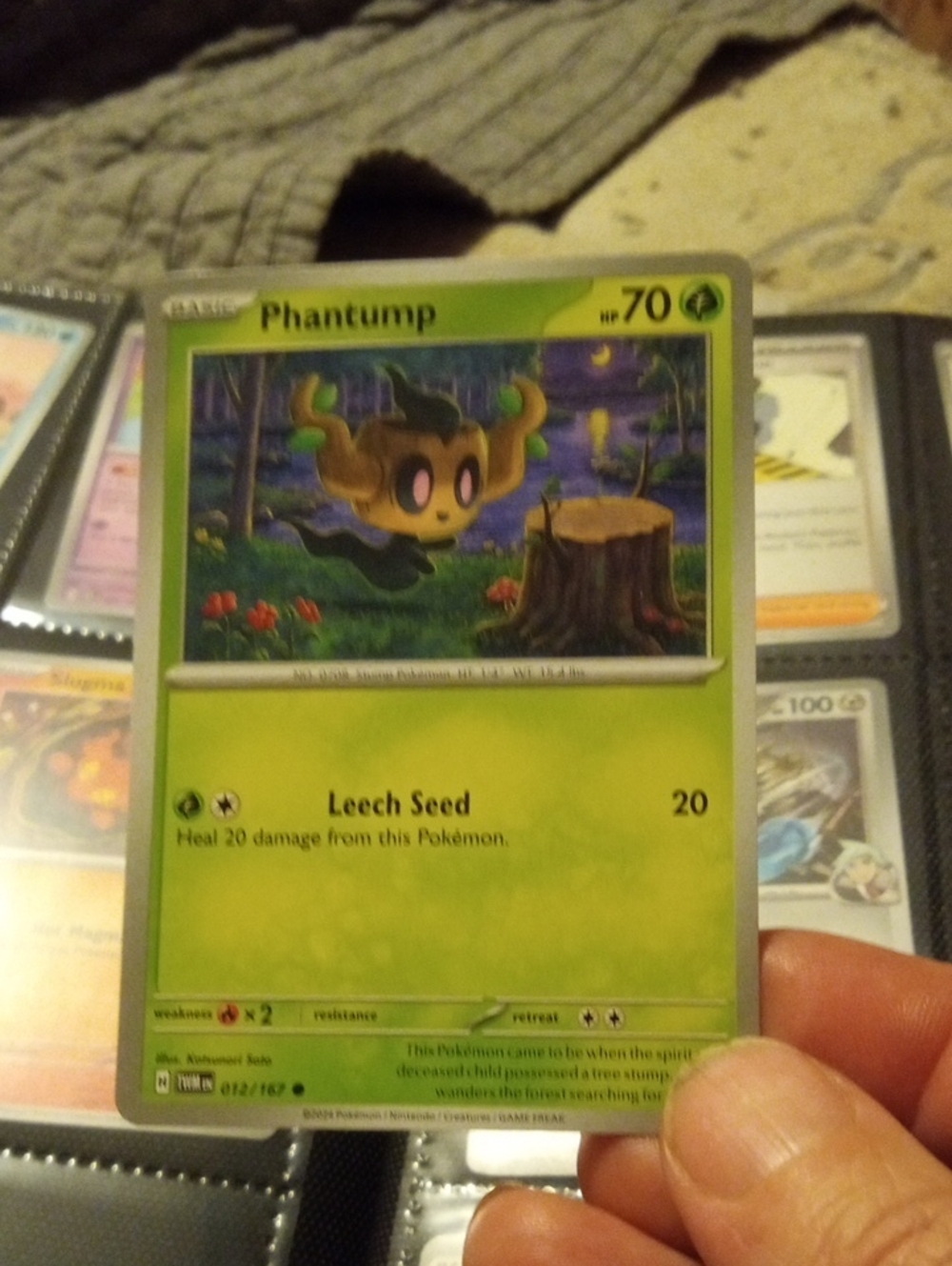 Pokemon Phantump Card - Green